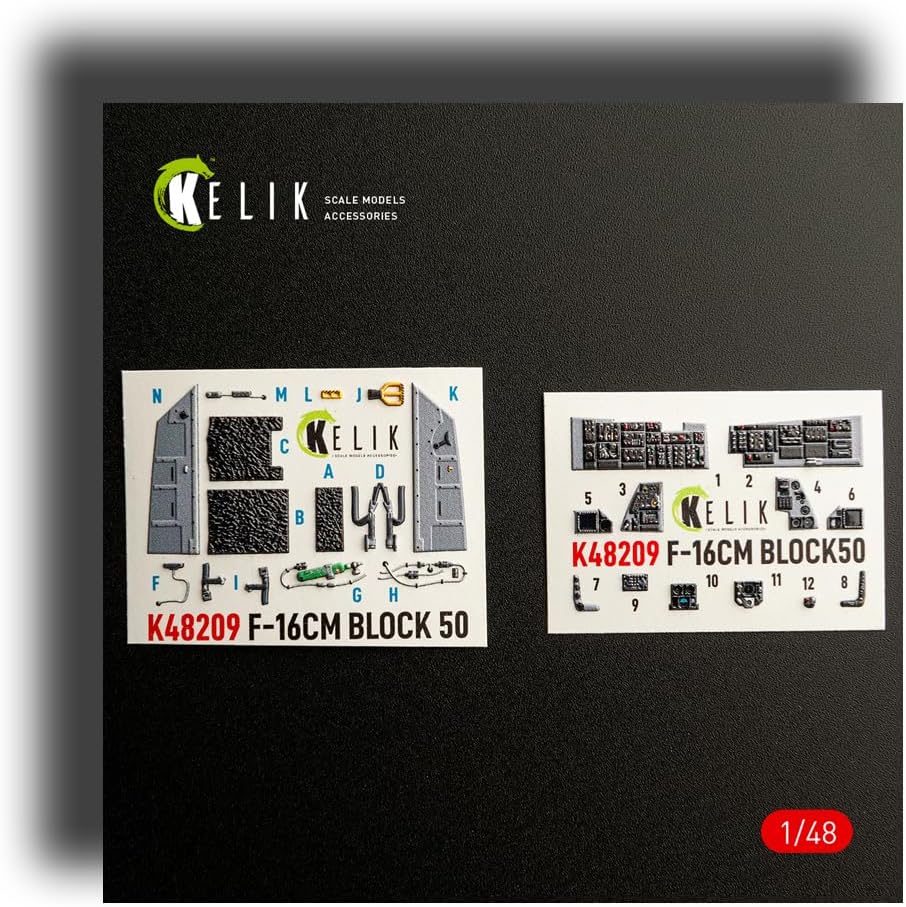 Kelik K48209 1/48 F-16CM - Interior 3D Decals for GWH