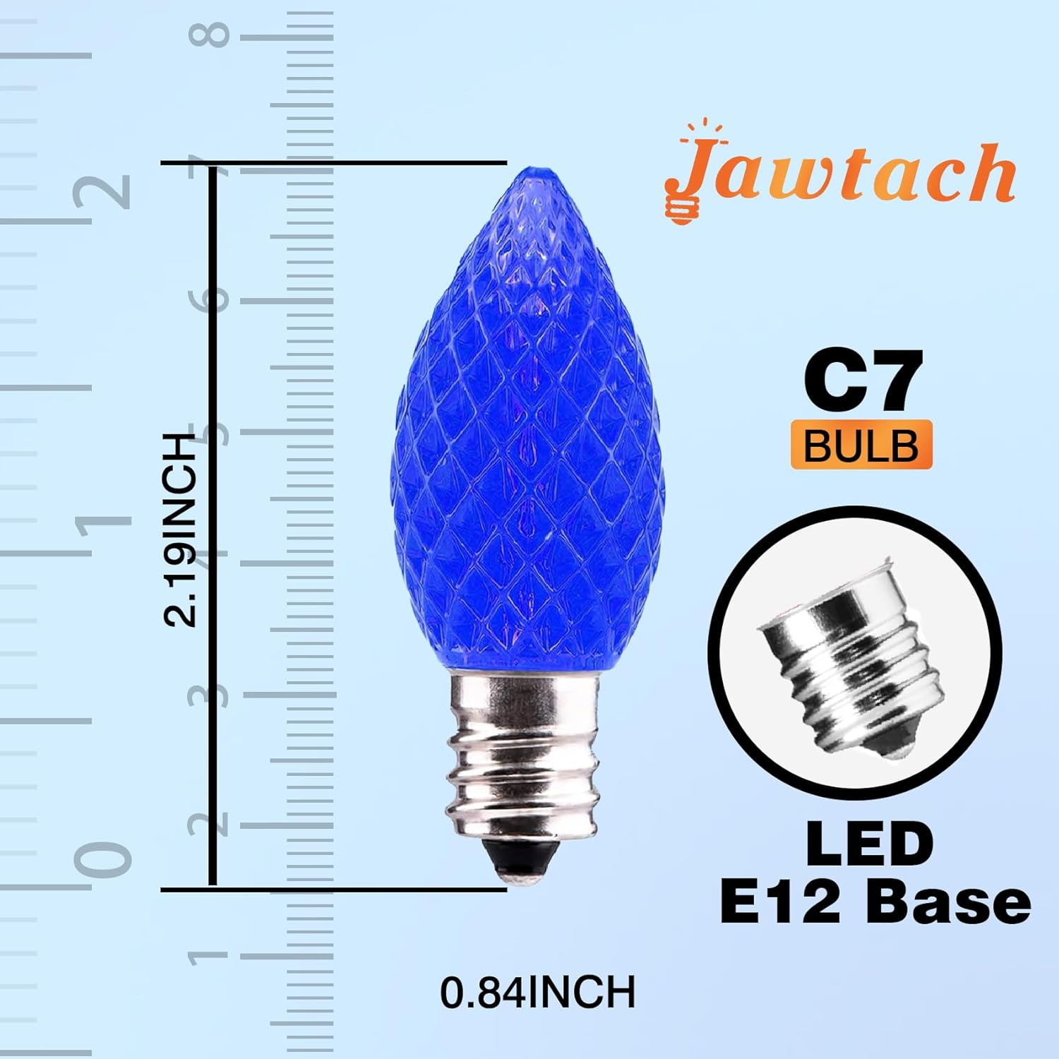C7 LED Christmas Light Bulbs - 25 Pack C7 LED Bulbs Green - 0.5W for Outdoor String Lights, Holiday Decoration
