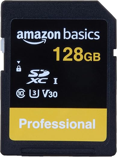 Amazon Basics 128GB SDXC UHS-I Memory Card| 90 MB/s | C10, U3, V30