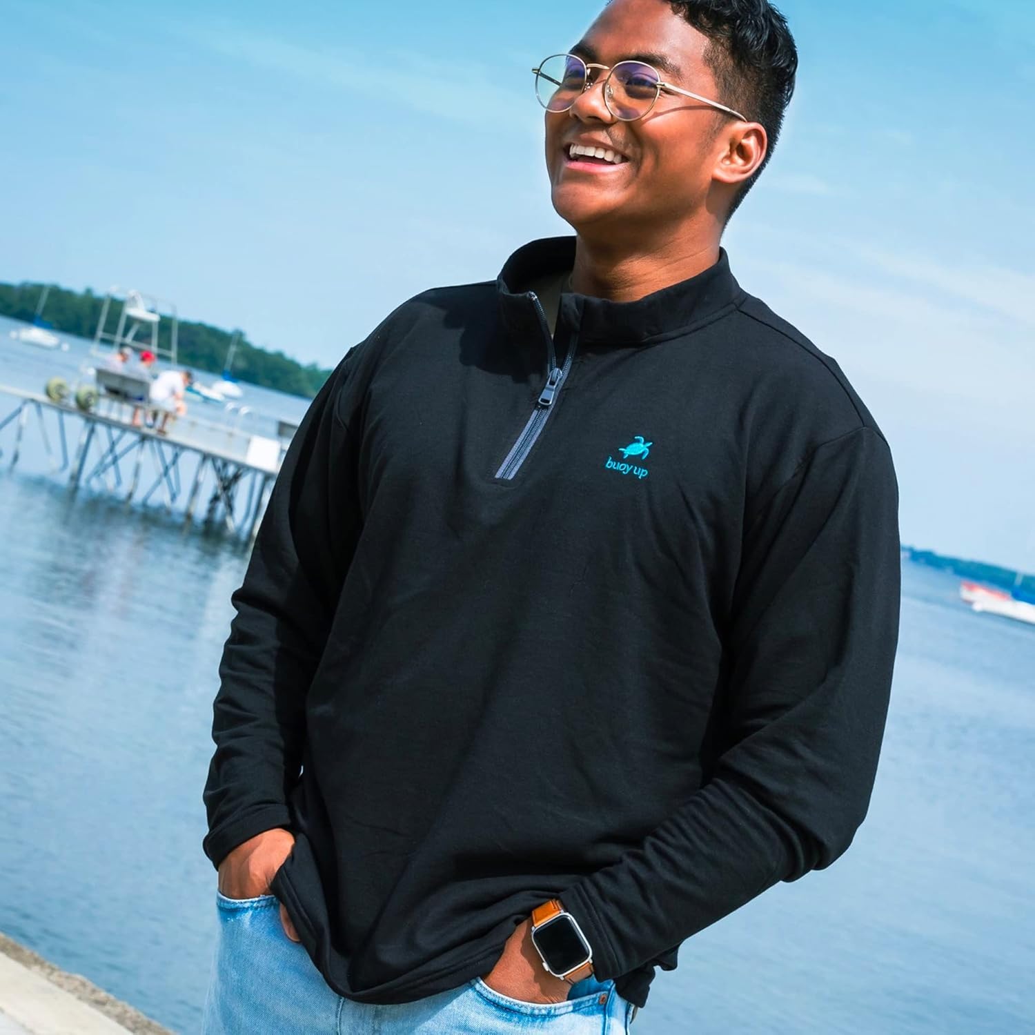 Men's Performance Quarter Zip Pullover, Performance Athletic Long Sleeve Mock Neck Moisture Wicking Pullover - Image 5