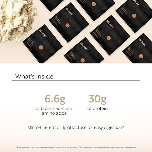 Miniatura 3 de Promix Proteína de suero en polvo, 1.06 oz de aislado de suero alimentado con hierba, 0.16 oz de BCAAs, sin gluten, apto para dieta cetogénica, sin