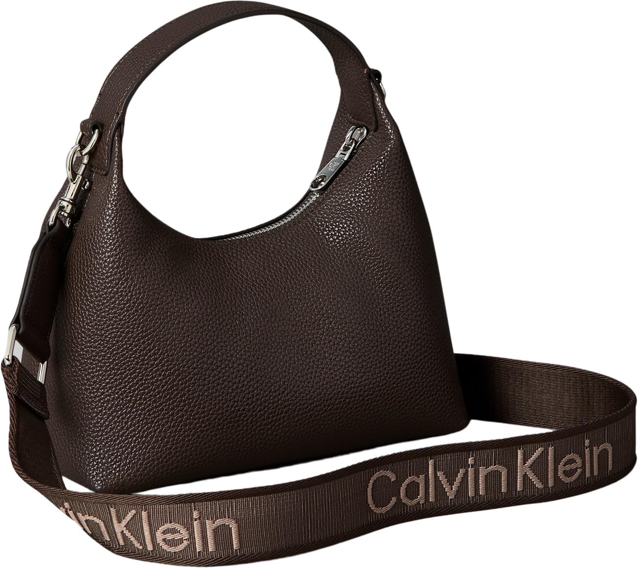 Calvin Klein Bolso pequeño con correa de cincha para mujer Lv04f3892g Crossover, Marrón (Delicioso), Talla única