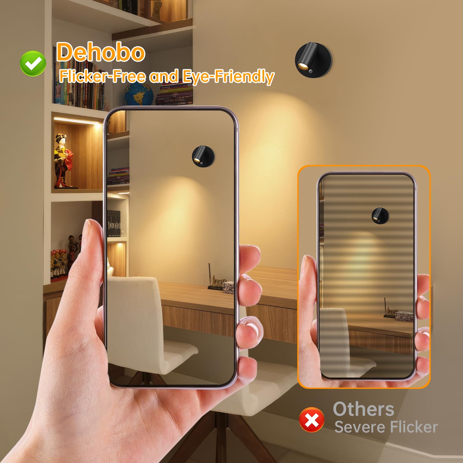 Applique Camera da Letto con Telecomando - Faretto a Batteria 3 Temperature di Colore - Faretto LED di Ricarica USB Intensità Variabile con Funzione Timer - Adatto per Arte, Piante, 4 Pezzo