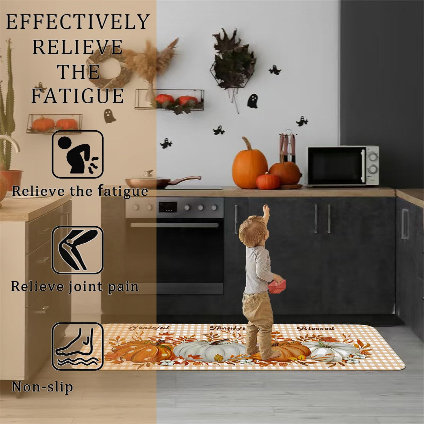 KIMODE Anti Fatigue Kitchen Mats, 2 PCS Cushioned Kitchen