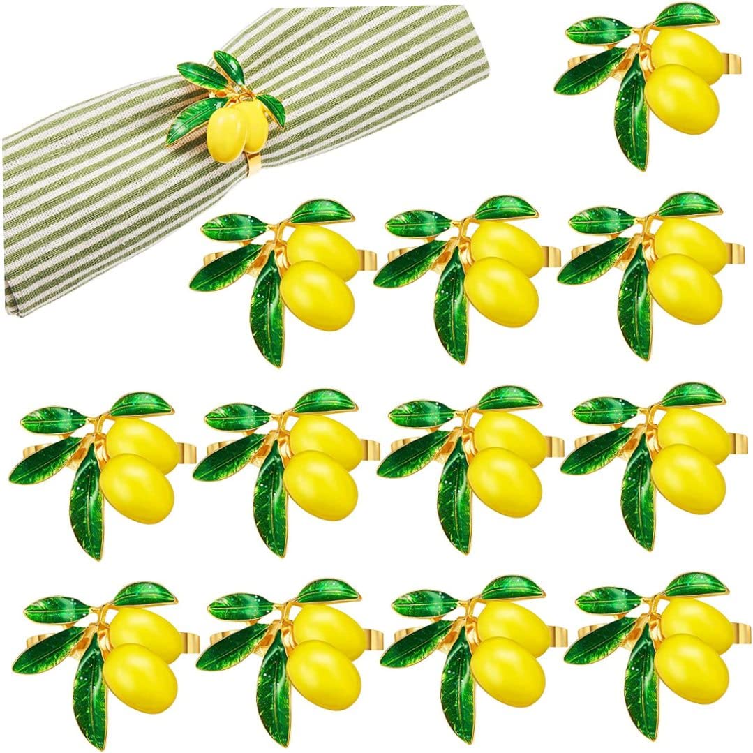 CNAFGBGG Lemon Napkin Rings Metal Serviette Buckle Holder Napkin Holder for Wedding Dinner Party Banquet..