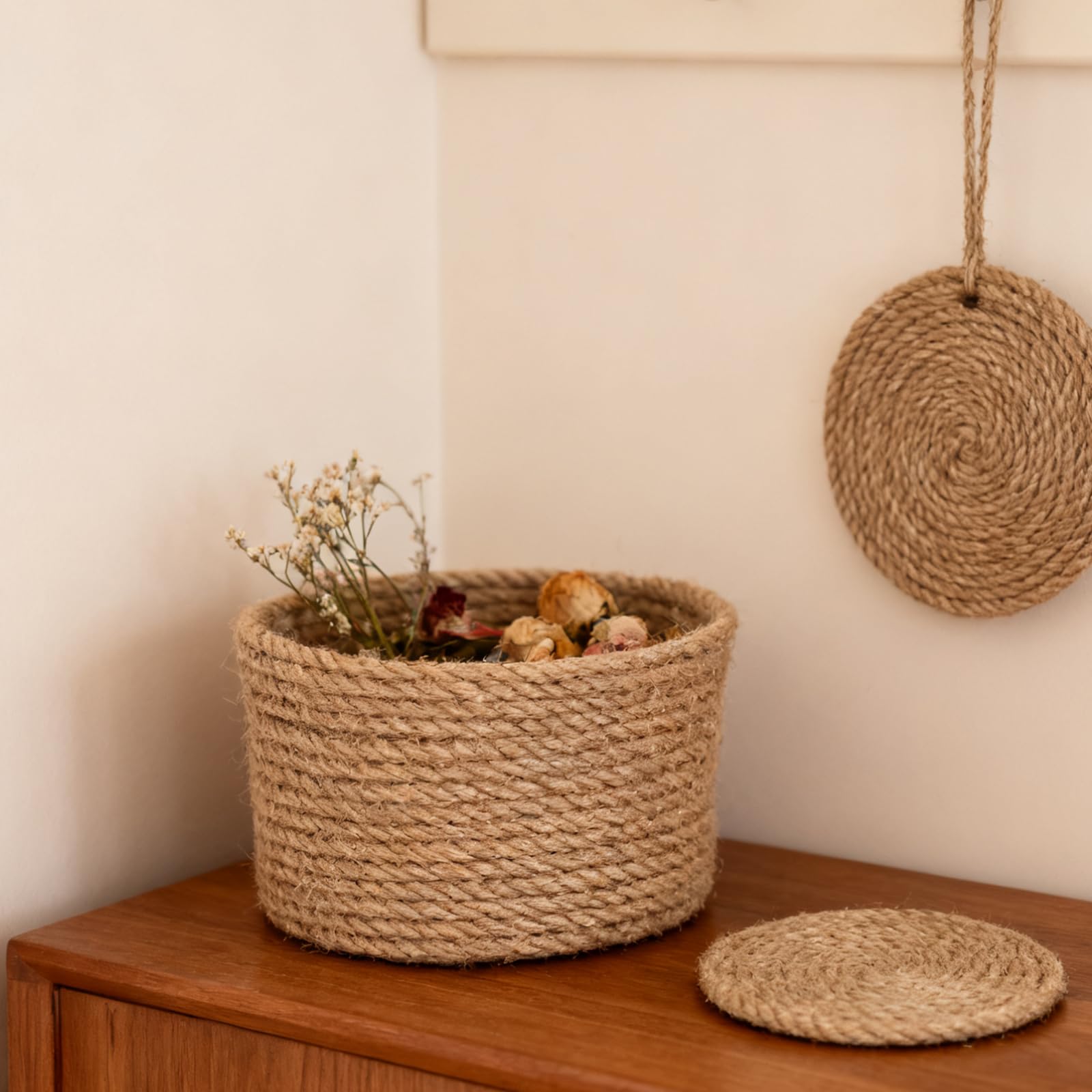 SINJEUN Corde de Jute Naturelle 10mm x 50m - Ficelle Jute pour Jardin, Décoration, Artisanat, Macramé, Arbre à Chat, Emballage Cadeau