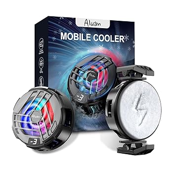 Aluan Phone Cooler for Gaming,Magnetic Mobile Cooler-Semiconductor Chip Cools Phones in Seconds, 3-Speed LED Display Mobile Cooler for Gaming | Portable Phone cooler for iPhone & Android - image, photos