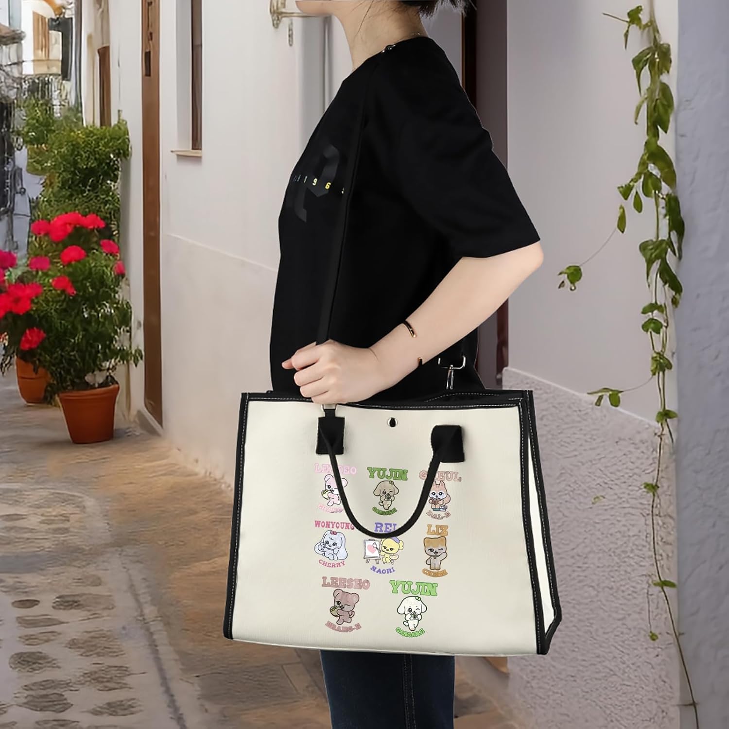 WZMPA Kpop IVE Member Tote Bag Korean Group Fans Gift Gaeul & Yujin & Rei & Wonyoung & Liz & Leeseo Shoulder Bag IVE Merch - Image 4