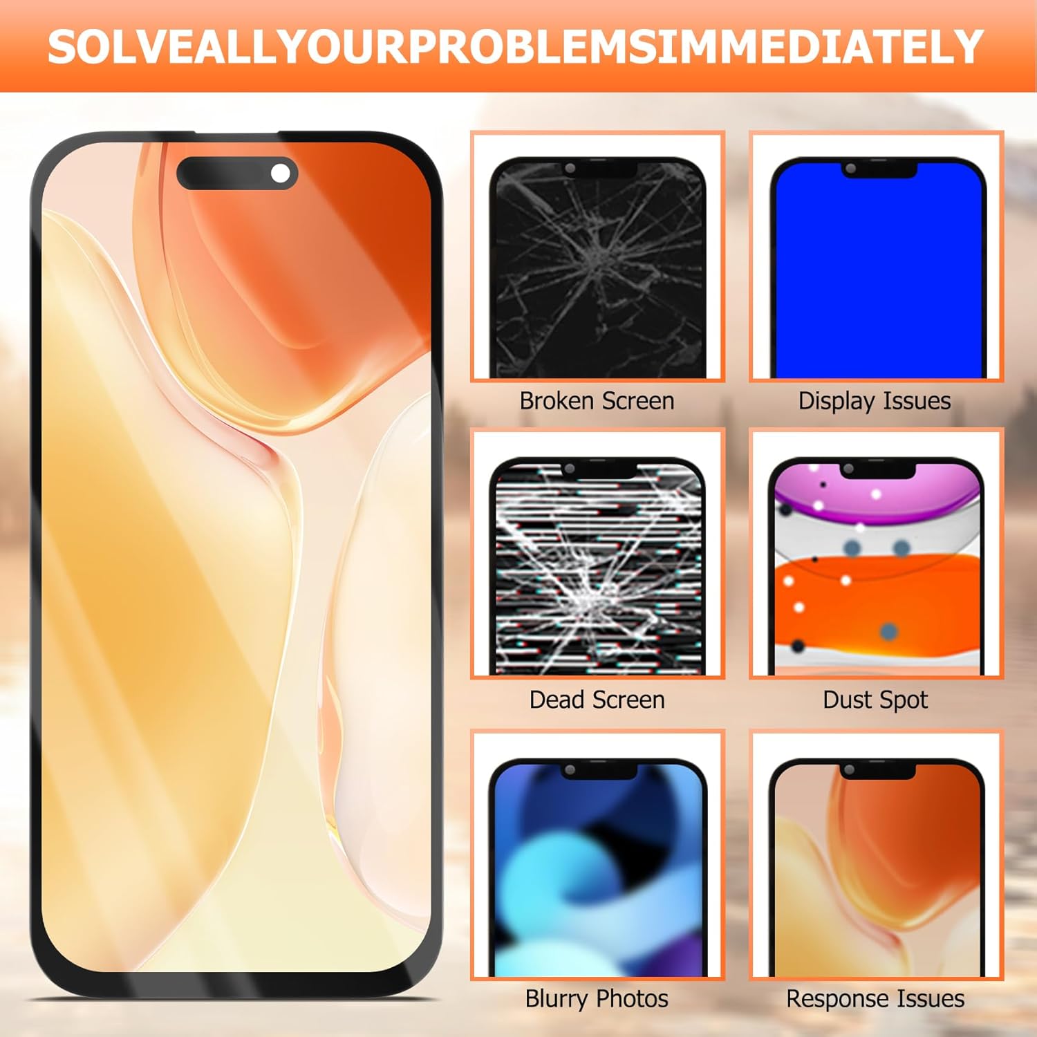 INCELL for iPhone 16 Screen Replacement for iPhone 16 LCD Display A3287, A3081, A3286, A3288 LCD Digitizer Touch Screen Assembly Repair Kit