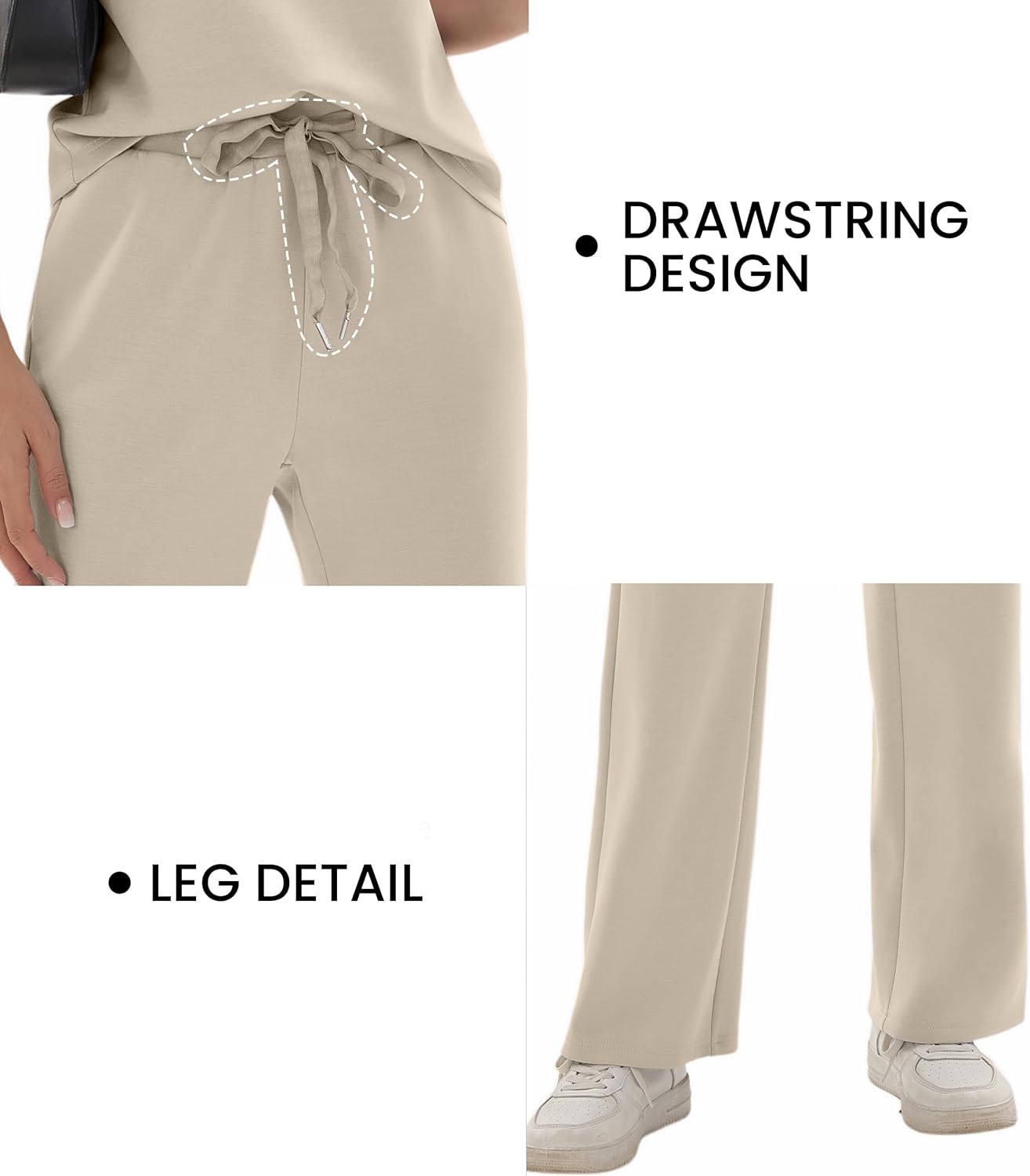 FUNYYZO Women's Outfits Lounge Sets Two Piece Casual Sleeveless 2026 Vacation Summer V-Neck Dressy Collared Tracksuit - Image 3