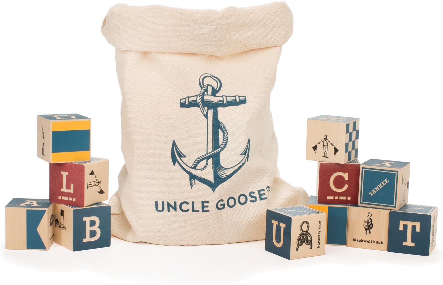 Uncle Goose Nautical Blocks with Canvas Bag - Made in The USA