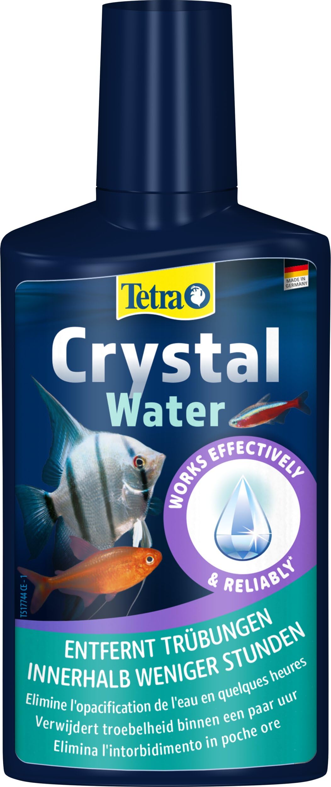 Tetra CrystalWater 250 ml, Elimina in Modo Facile e Veloce l'Intorbidimento dell'Acqua dell'Acquario