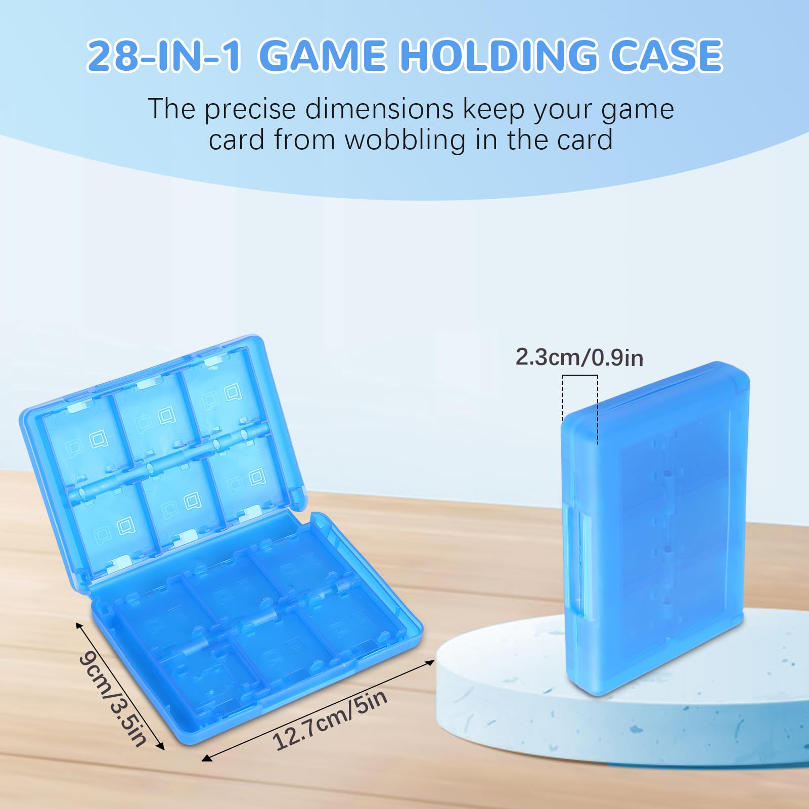 Etui na karty 3DS Game Holder, etui na karty 28 w 1 Kompatybilne z Nintendo NEW 3DS/NEW 3DS XL/3DS/3DS XL/DSi/DSi XL/DS/NEW 2DS/NEW 2DS XL/2DS/2DS XL Przechowywanie wkładów Skrzynka(blue)