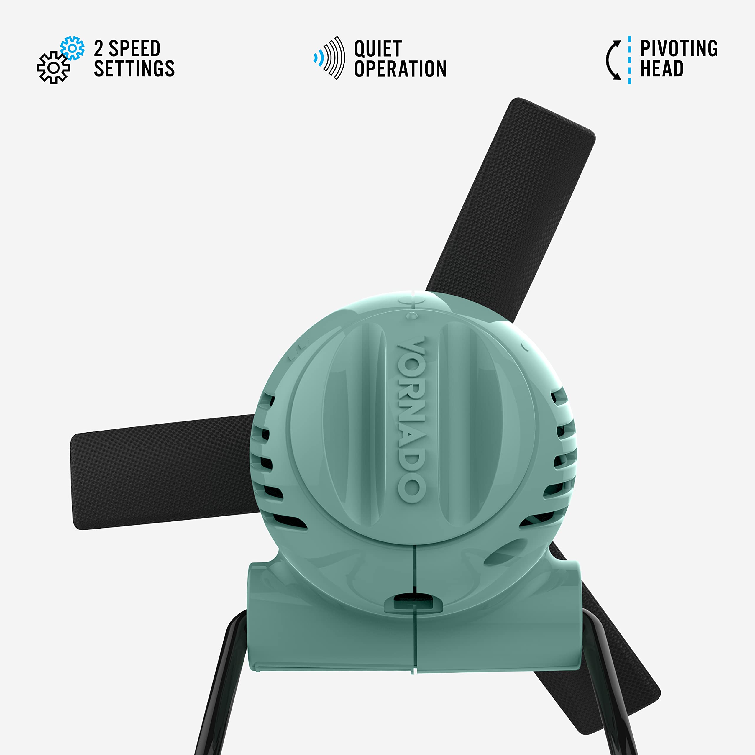 Vornado Zippi Small Personal Fan, Foldable Cooling for Desk, 2 Speed Settings, Soft Nylon Blades, Directable Airflow, Compact Design, Perfect Fan for Office and Bedroom, Multiple Color Options, Green