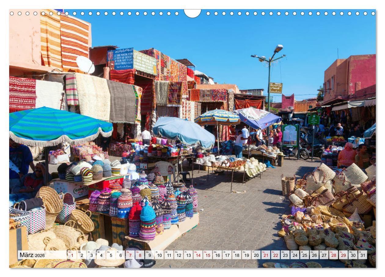 Marrakesch - Perle des Südens (Wandkalender 2026 DIN A3 quer), CALVENDO Monatskalender: Szenen aus der Altstadt Marrakeschs