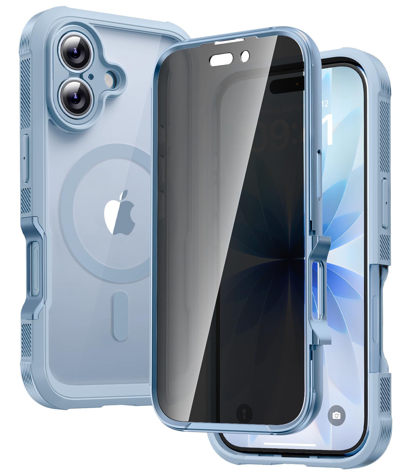 Diaclara Magnetic for iPhone 17 Case with Privacy Screen Protector, Blue