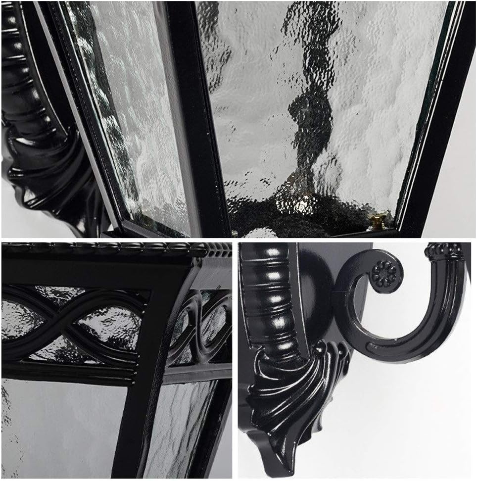 Applique murale extérieure lanterne en aluminium noir mat E27