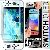 Vista 2 de Orzly VR - Protector de pantalla de cristal templado para Nintendo Switch