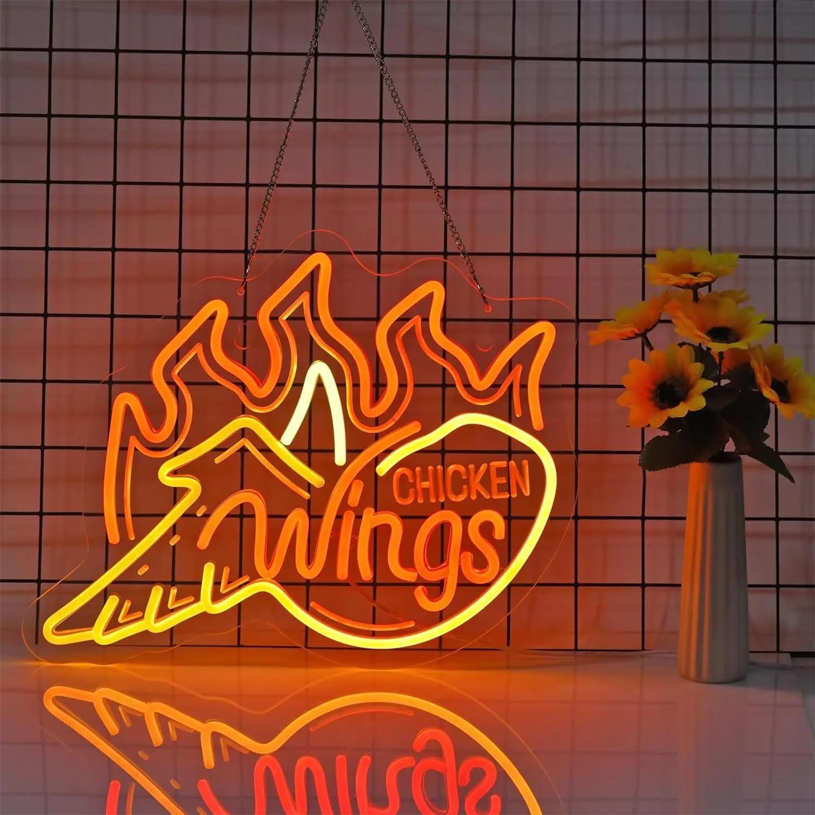 Letrero de neón de ala de Pollo con USB Personalizado Regulable para Colgar en la Pared decoración para Tienda alitas camión Comida rápida Bar Fiesta Restaurante luz de neón led