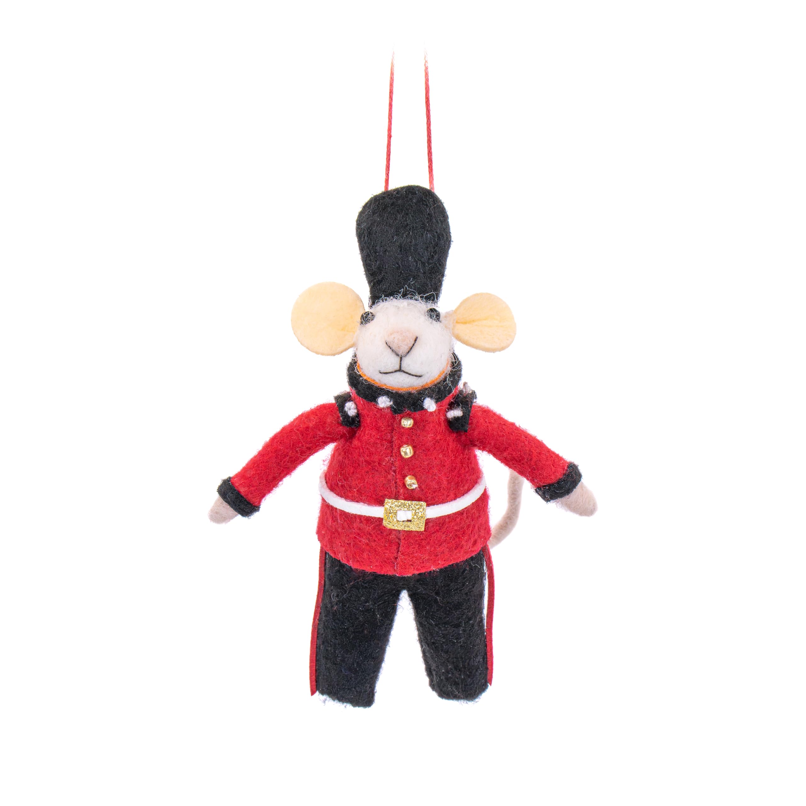 Souris Beefeater en feutre suspendue dans votre salon cet hiver