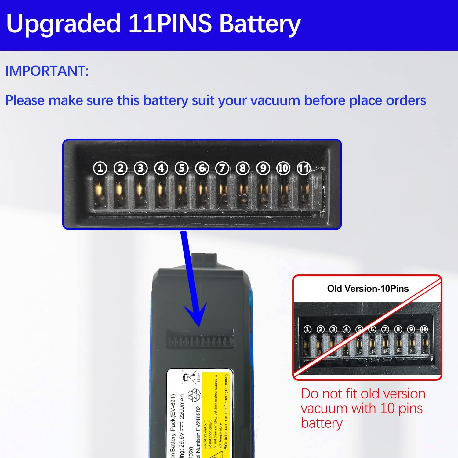 11-pin vs 10-pin battery comparison
