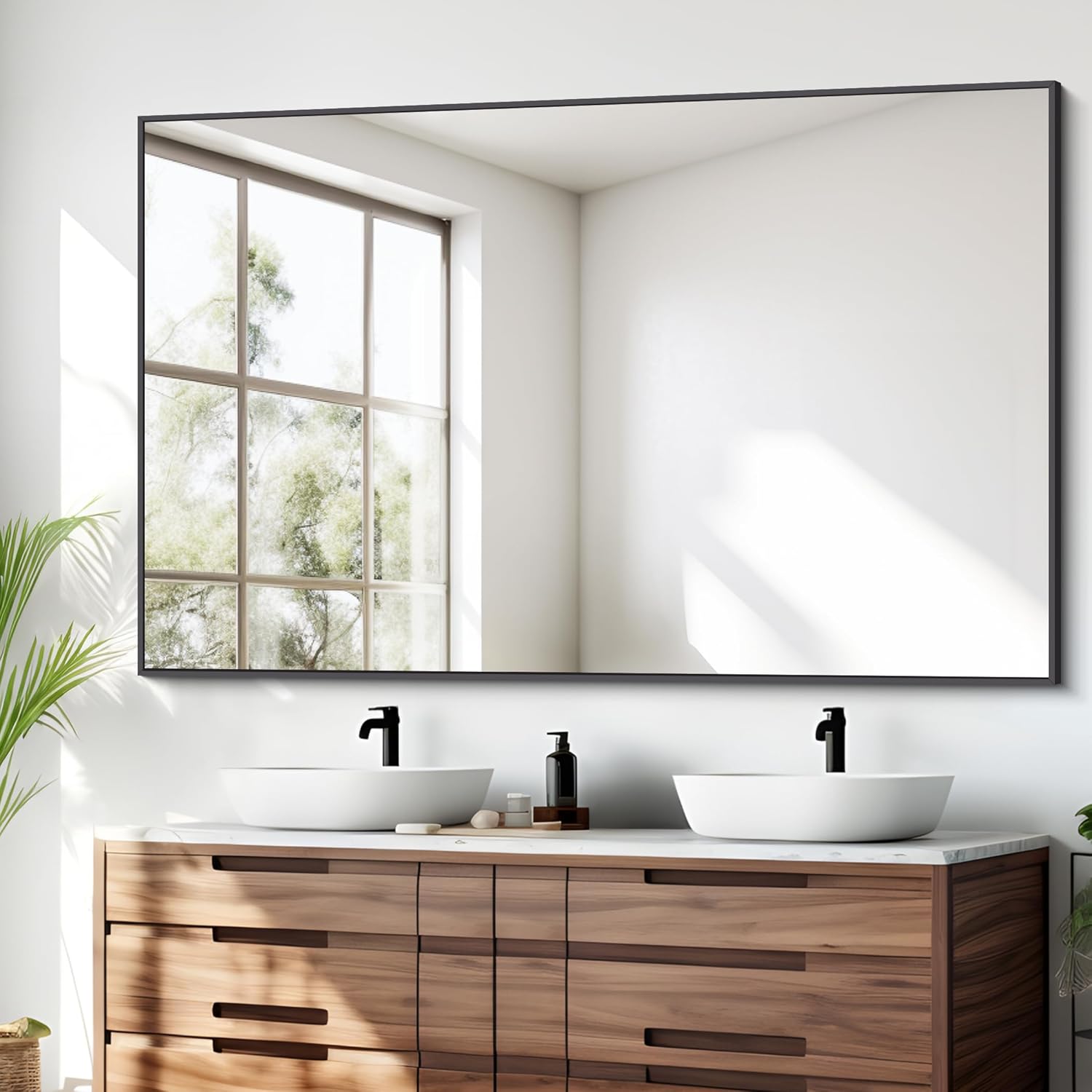 Amazon.com: BONEWEI Bathroom Mirror,55x36 inch Large Wall Mirror for ...