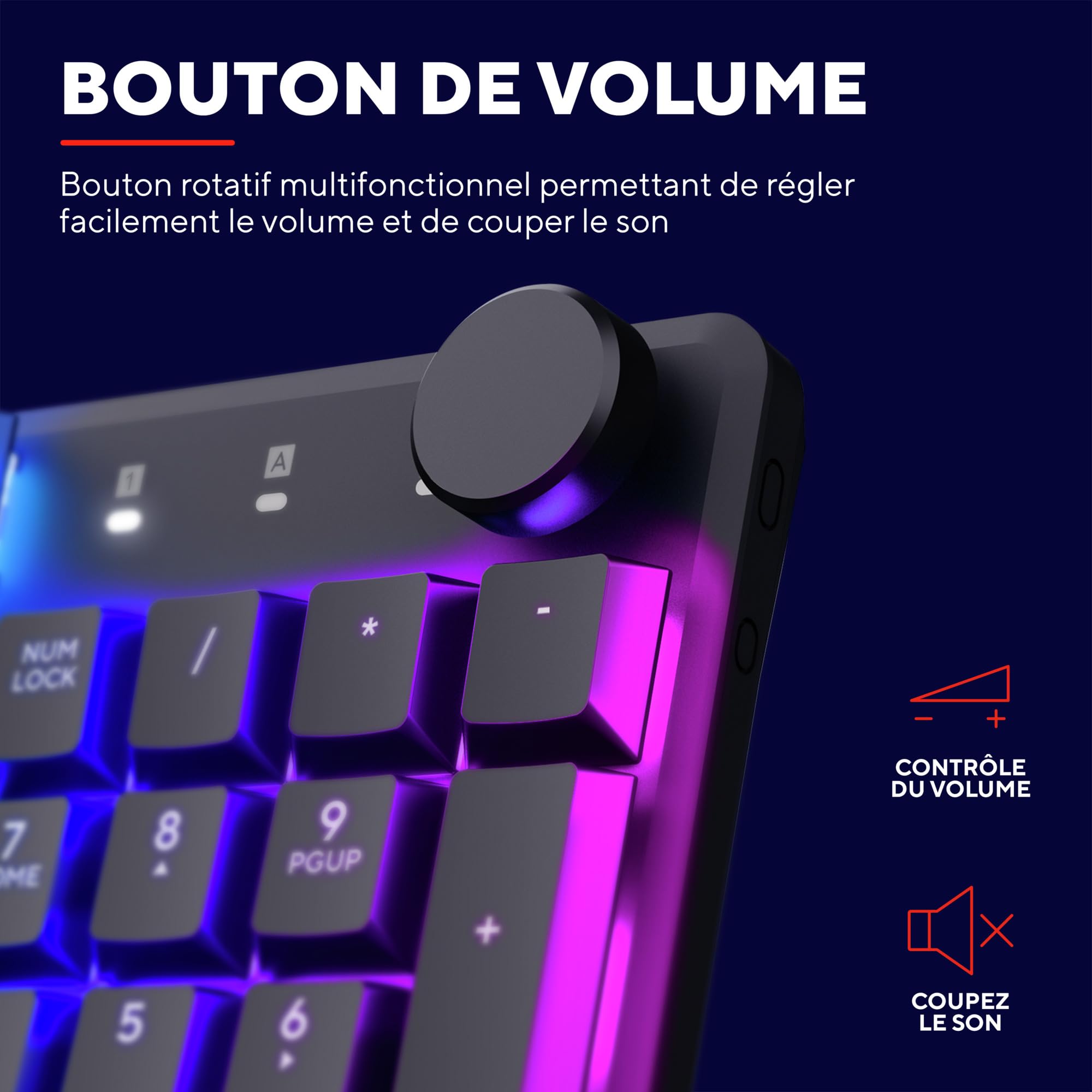 Trust Gaming GXT 868 Torix Clavier Mécanique sans Fil AZERTY Français, Clavier Gamer Rechargeable RGB 2.4GHz, Batterie 100 Heures, Commutateurs Huano Linéaires, Programmable, PC Portable