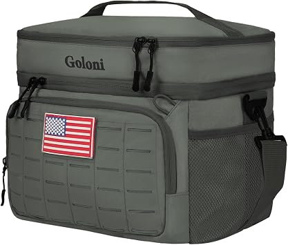 Lunch Box for Men & Women, Large Thermal Leakproof Lunch Bag with Shoulder Strap, Multi-Pockets for Picnic, Beach, Camping, Travel, Fishing
