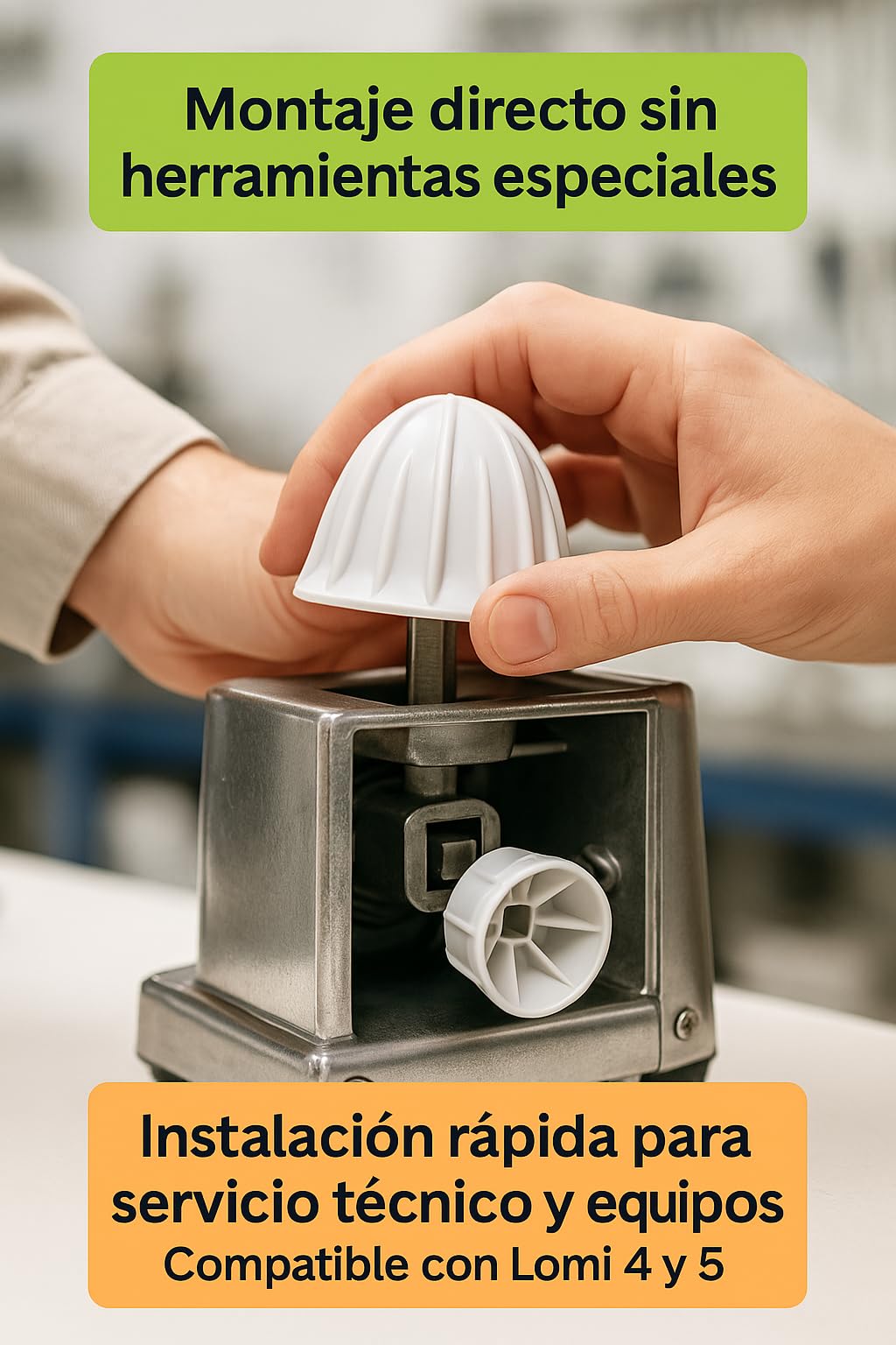 Ojiva Piña Pequeña para Exprimidor 70 mm Repuesto Original Cono Extractor Válido Modelos no Automáticos Fácil Montaje Plástico Alimentario Blanco Diámetro 70 mm Ref 202043 70mm
