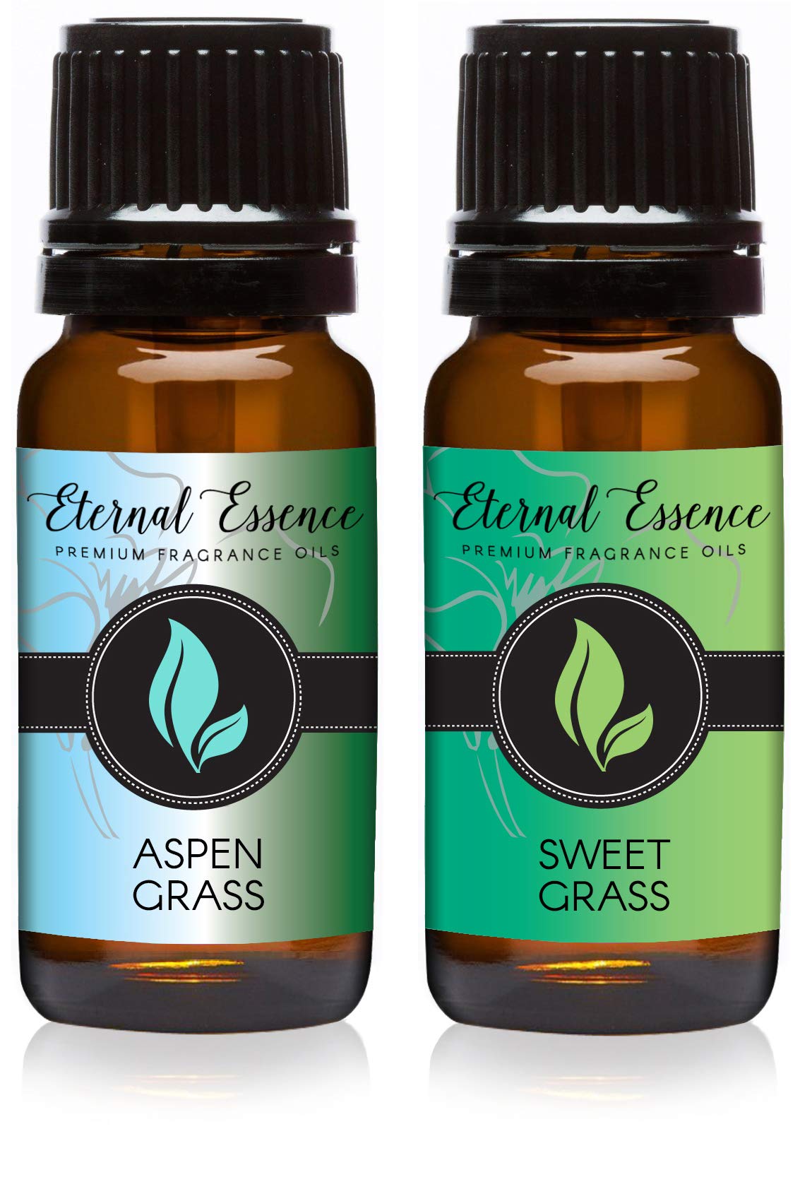 Eternal Essence Oils 2 Pack 10ml Premium Fragrance Oil - Aspen Grass &amp; Sweet Grass - for Candle, Soap Making, Aromatherapy, Diffusers, Home Care, &amp; Humidifiers