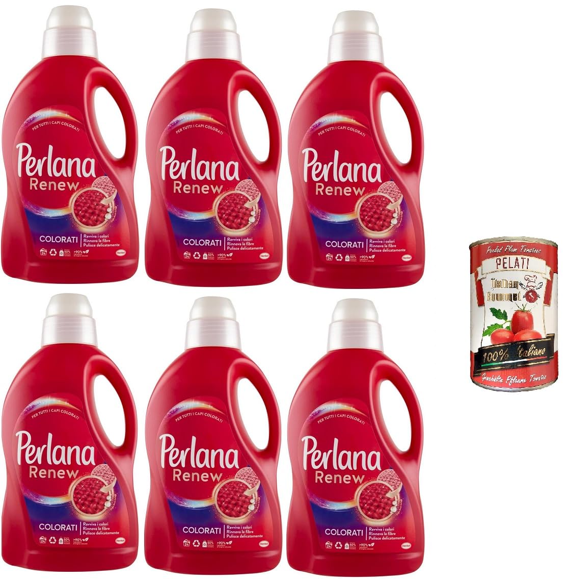 Perlana Renew Colorati - Detergente para lavadora, para todas las prendas de color, revitaliza los colores y renueva las fibras + Italian Gourmet Pelati 400 gr