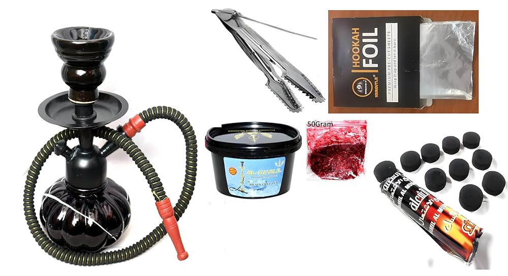 HOOKAH DESIGN INTERNATIONAL Combo of 12 Inches Glass, Turkish Iron, 10  Shisha Magic Charcoal Disk, Prem Herbal Flavnour  (Tobacco/Nicotine-free)Luxury Glass Hookah multicolor set with All  Accessories : Amazon.in: Home & Kitchen