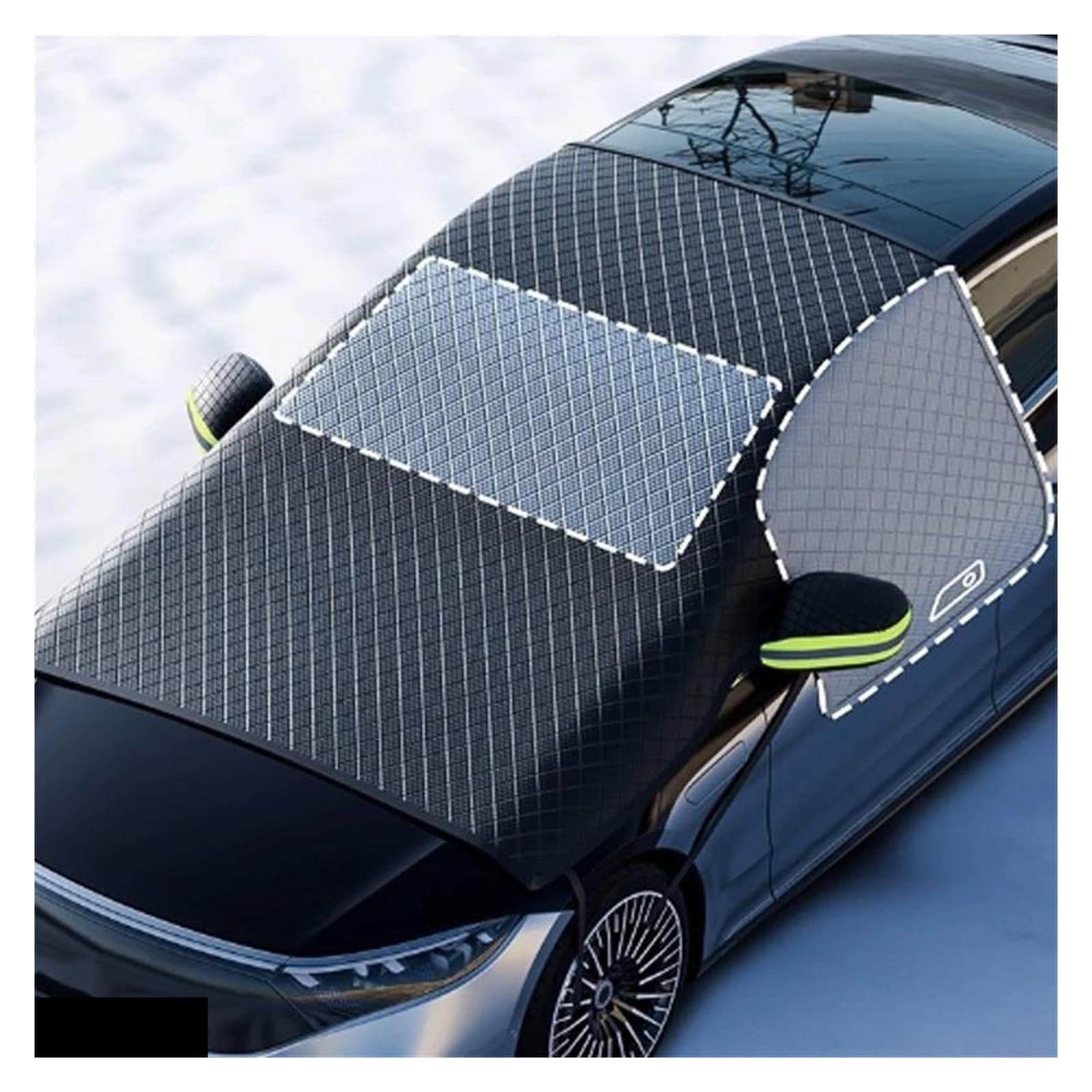 Couverture Pare-Brise Voiture Housse De Protection Contre La Neige Automobile pour Pare-Brise Avant, Pare-Neige À Aspiration Magnétique Antigel Et Anti-Gel, Housse De Voiture