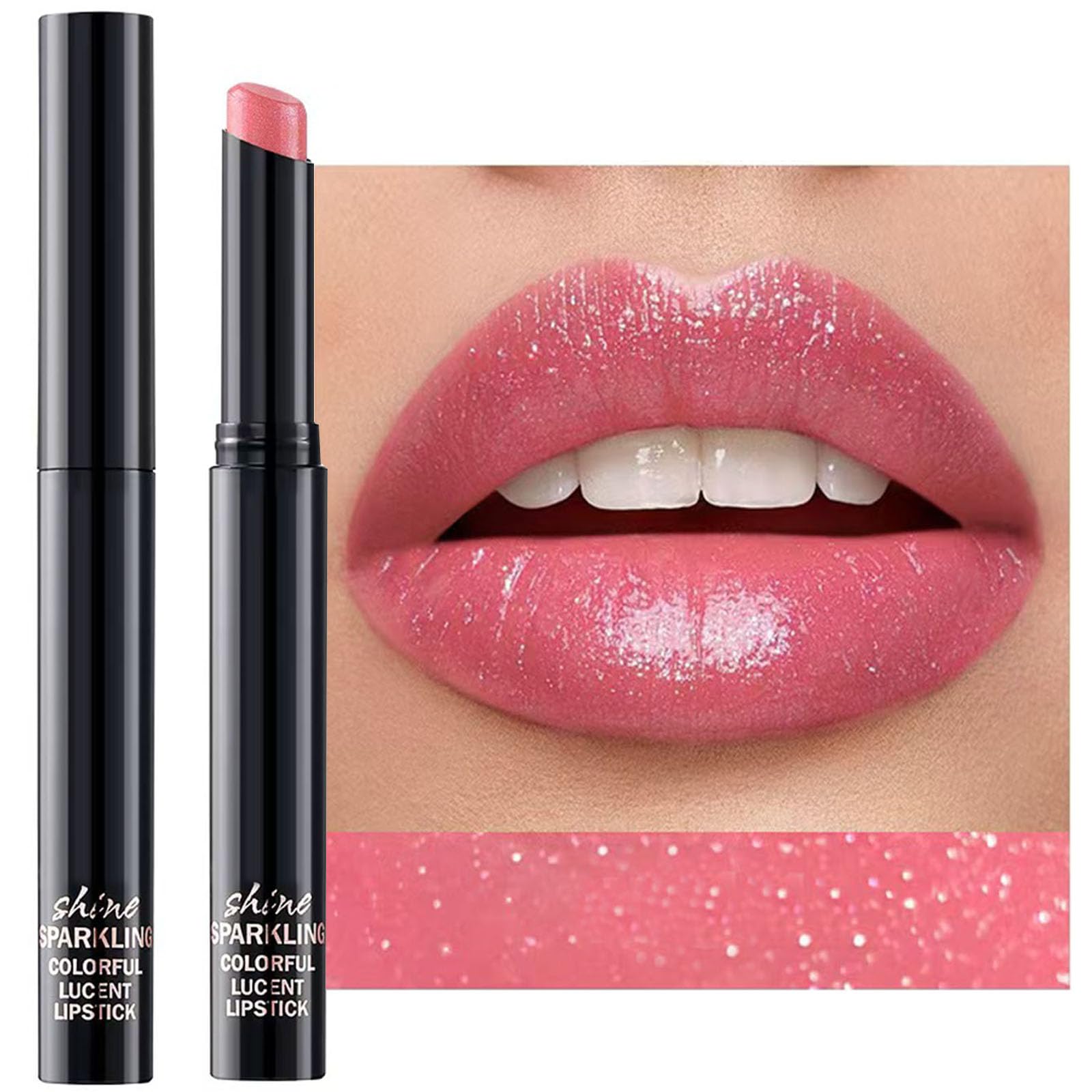 TWLBXMG Pink Red Lipstick For Women Matte Nude Glitter Shimmer Metallic Highly Pigmented Moisturizing Lip stick Hypoallergenic Waterproof Long Lasting