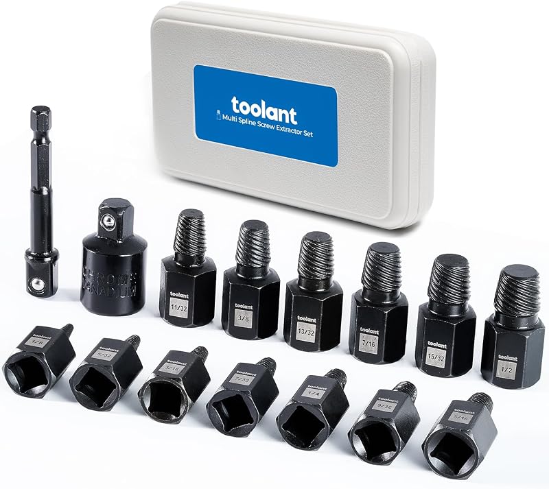 toolant 15-Piece Impact Screw Extractor Set
