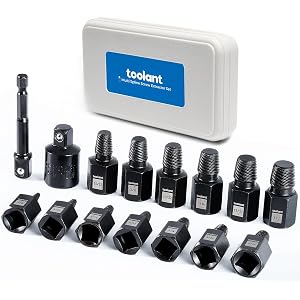 toolant 15pcs Impact Screw Extractor Set, Bolt & Nut Remover Socket Tool Kit, Stripped Bolt Extractor for Damaged Screws and Bolts