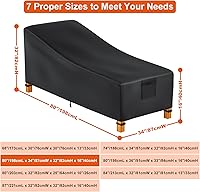 Vista 9 de Easy-Going - Funda impermeable para tumbona de patio, resistente a todo tipo de clima, con ventilación de aire, 80 pulgadas de largo x 34 pulgadas