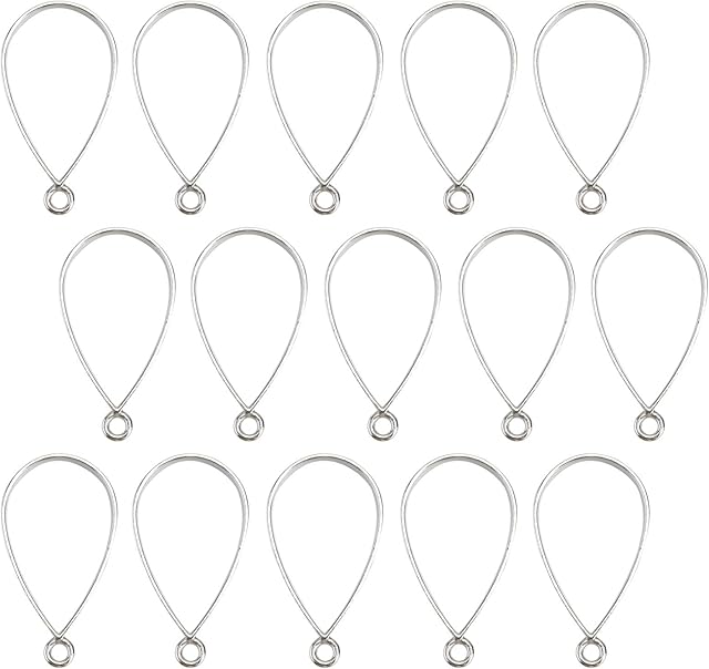 Holibanna 50Pcs Open Back Bezel Pendants Water Drop Shaped Geometric Hollow Frame Pendant Blank Bezel Trays for DIY Resin Crafts Jewelry Making Supplies 38 * 20mm Bronze