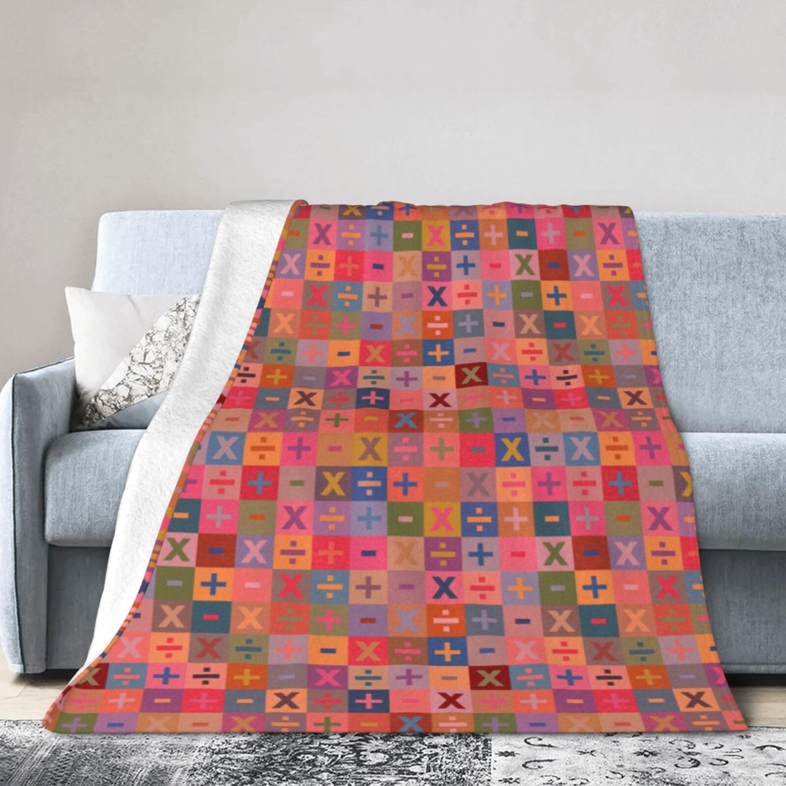 Noble Ren Mathematical Symbols Geometry Ultra-Soft Micro Fleece Blanket Winter Warm Soft Lannel Fleece Throw Blanket For Couch Sofa Bed 40"X30"