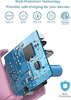 Vista 3 de Cargador rápido para iPhone 14 13 12 20 W PD USB C cargador de pared con cable de carga rápida de 6 pies para iPhone 14/14 Pro/14 Pro Max/14 Rosa