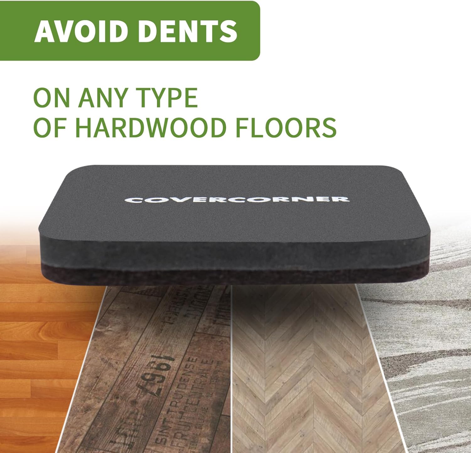 Felt Furniture Sliders for Hardwood Floors 8 PCS - 3 1/2 Inch Square Moving Slider - Heavy Duty Felt Movers Chair Legs Protectors - Brown