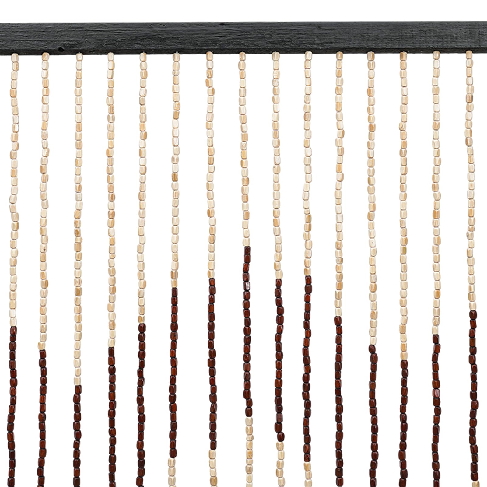 Rideau de porte à perles 90 x 220 cm - Moderne - Avec motif ondulé - Perles en bois - Décoration - En bambou - Pour salon, balcon, patio