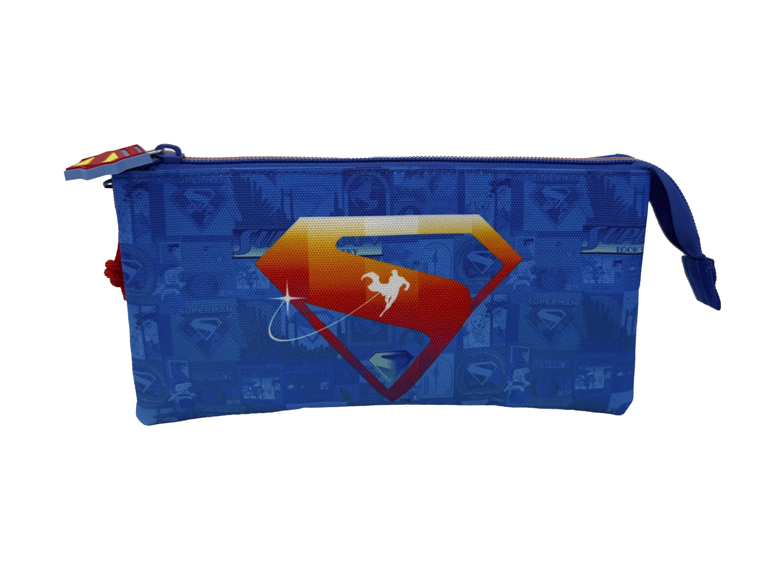 CYPBRANDS Superman, Pencil Case, Pencil Case, School Supplies, Blue, Official Product, blue, Medium