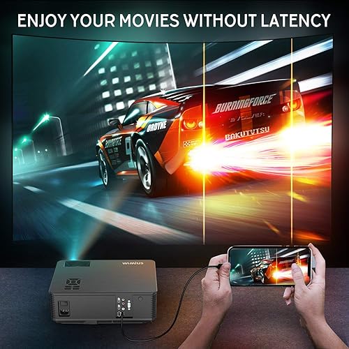 Miniatura 5 de Projector, WiMiUS 4K LED Video Projector Support 200'' Display, 4D 50 Keystone Correction, 50% Zoom Function Compatible with TV Stick, PC,