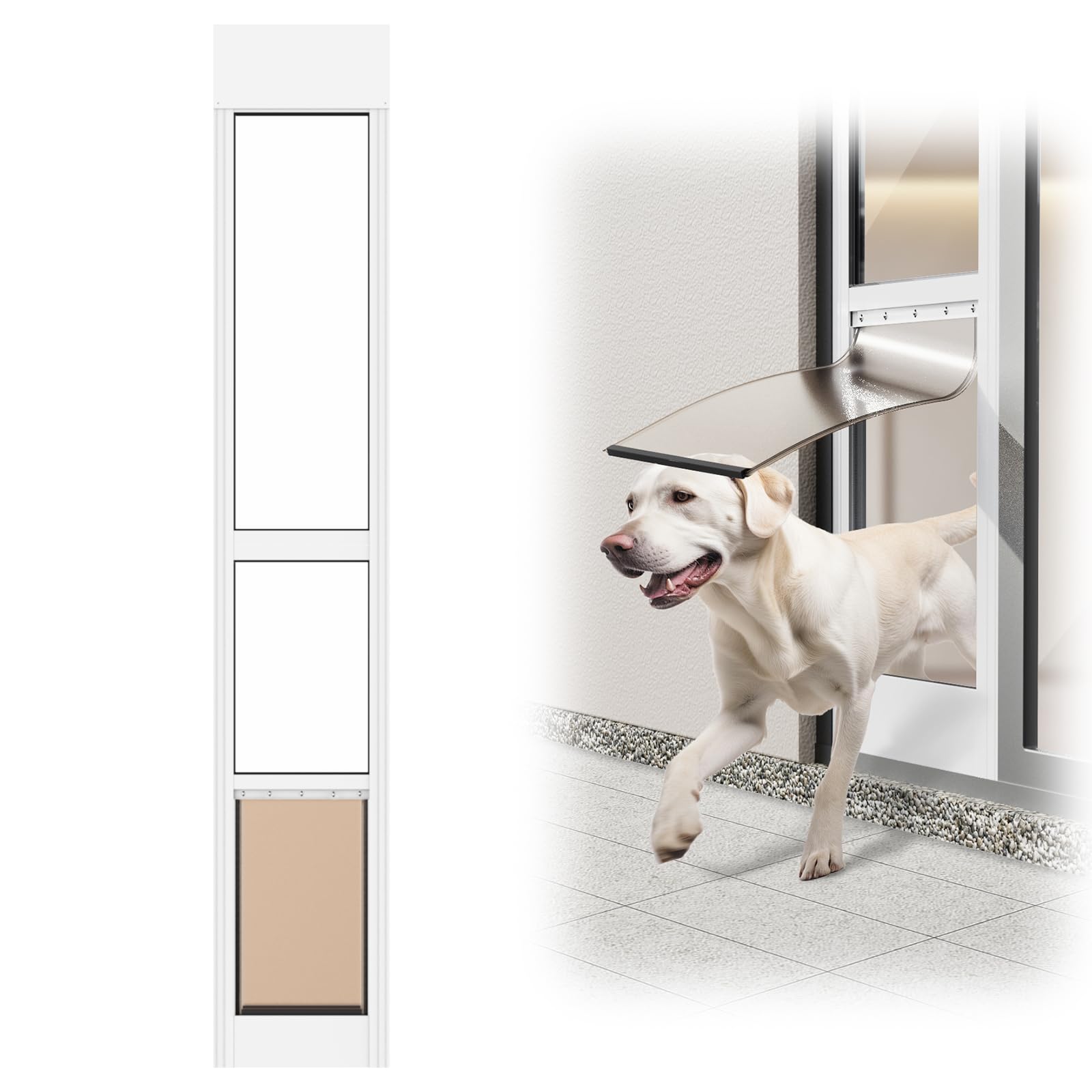 NIAOMAOGOU Dog Door for Sliding Glass Door, Large