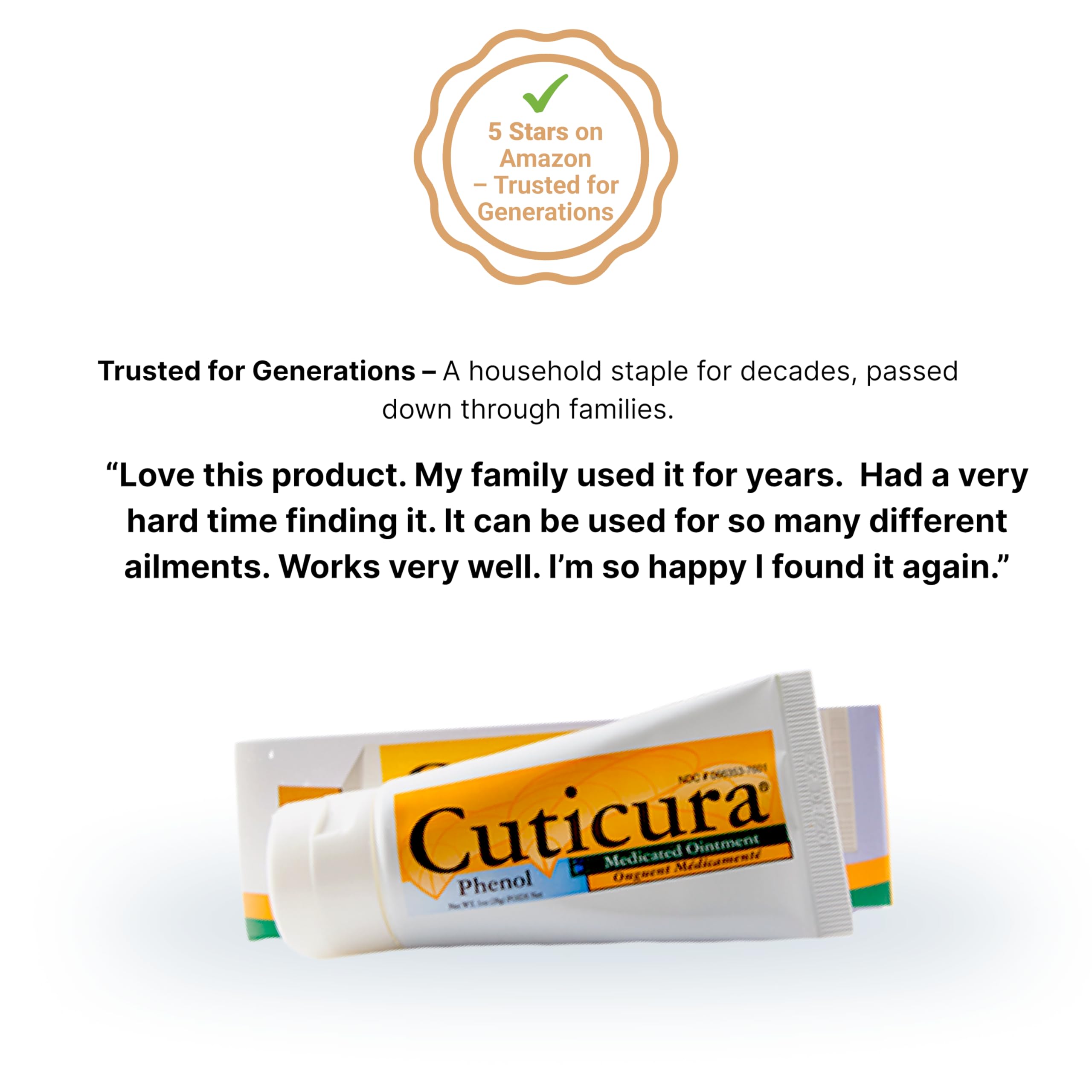 Cuticura Medicated Ointment | First Aid Antiseptic | Infection Protection | Antibiotic-Free Ointment for Cuts, Scrapes & Burns | Soothing Itch & Pain Relief with Aloe Vera & Vitamin E, 1oz (3 Pack)