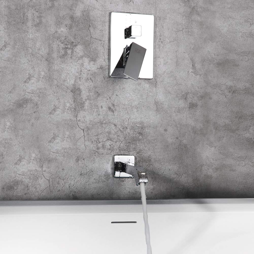 Ensemble Douche De Pluie Chromé – Bras Et Tête, Robinet Mural Baignoire