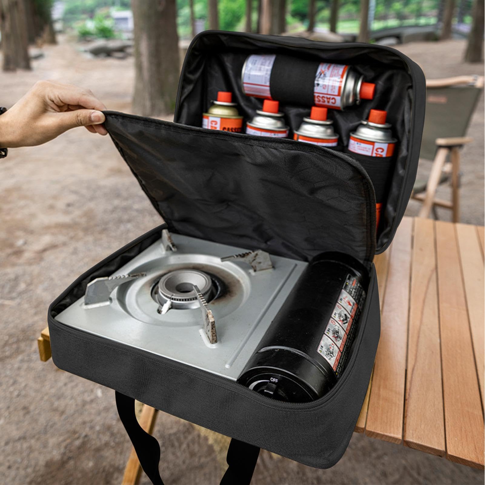 Camping-Kochgeschirrtasche - Oxford Reisetasche Herdtasche Kochutensilien | Wasserdichte Kochgeschirrtasche mit großem Fassungsvermögen und Zwei-Wege-Reißverschluss zum Grillen, Camping, Kochgeschirr,