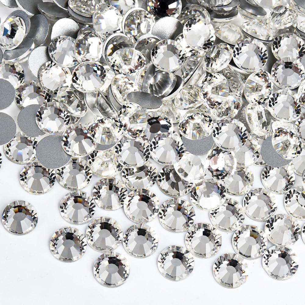 Glue Fix Flatback Rhinestones SS3, Mini Gems 1.3-1.4mm, 2880pcs Crystal