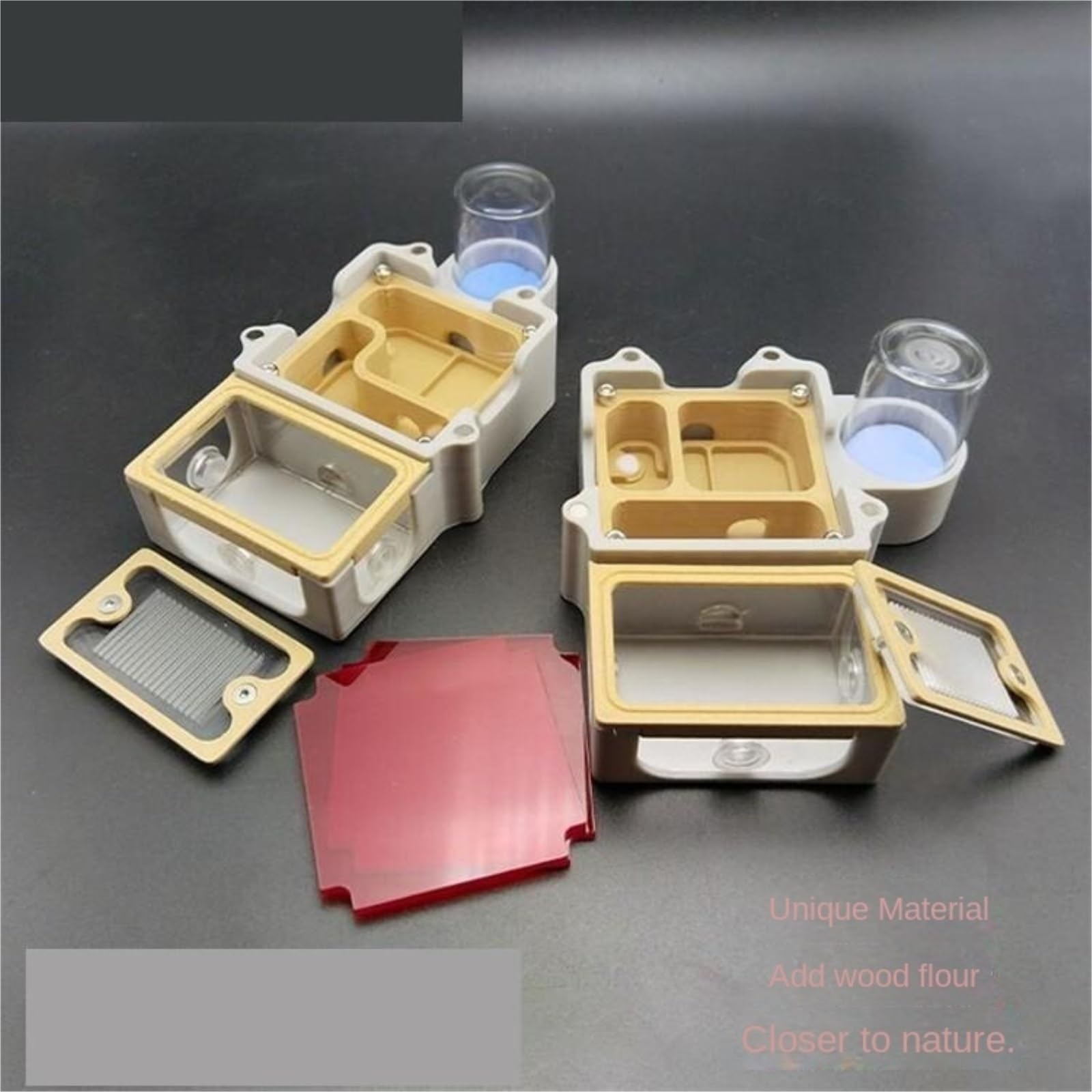esmen Formicaio impilabile in Acrilico ad Alta trasparenza - Nido di Installazione Magnetico for l'osservazione, simula l'habitat Naturale Casetta per Animali(Beige)